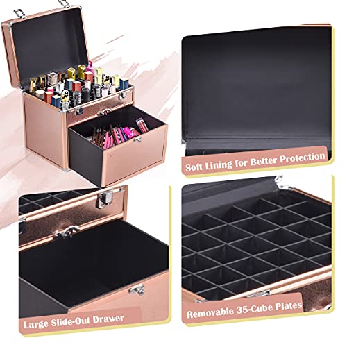 Giantex Nail Polish Travel Case Makeup Train Case Panel Nail