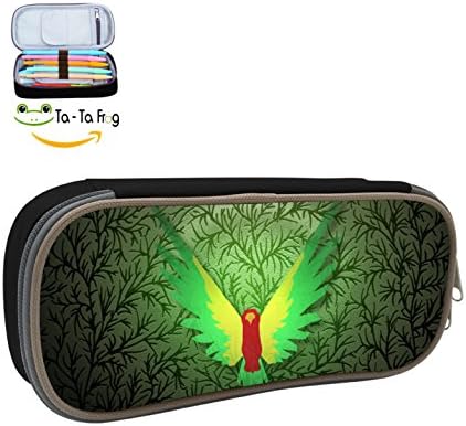 Paul Logan green pencil case student Unisex Large Capacity skillful manufacture Black