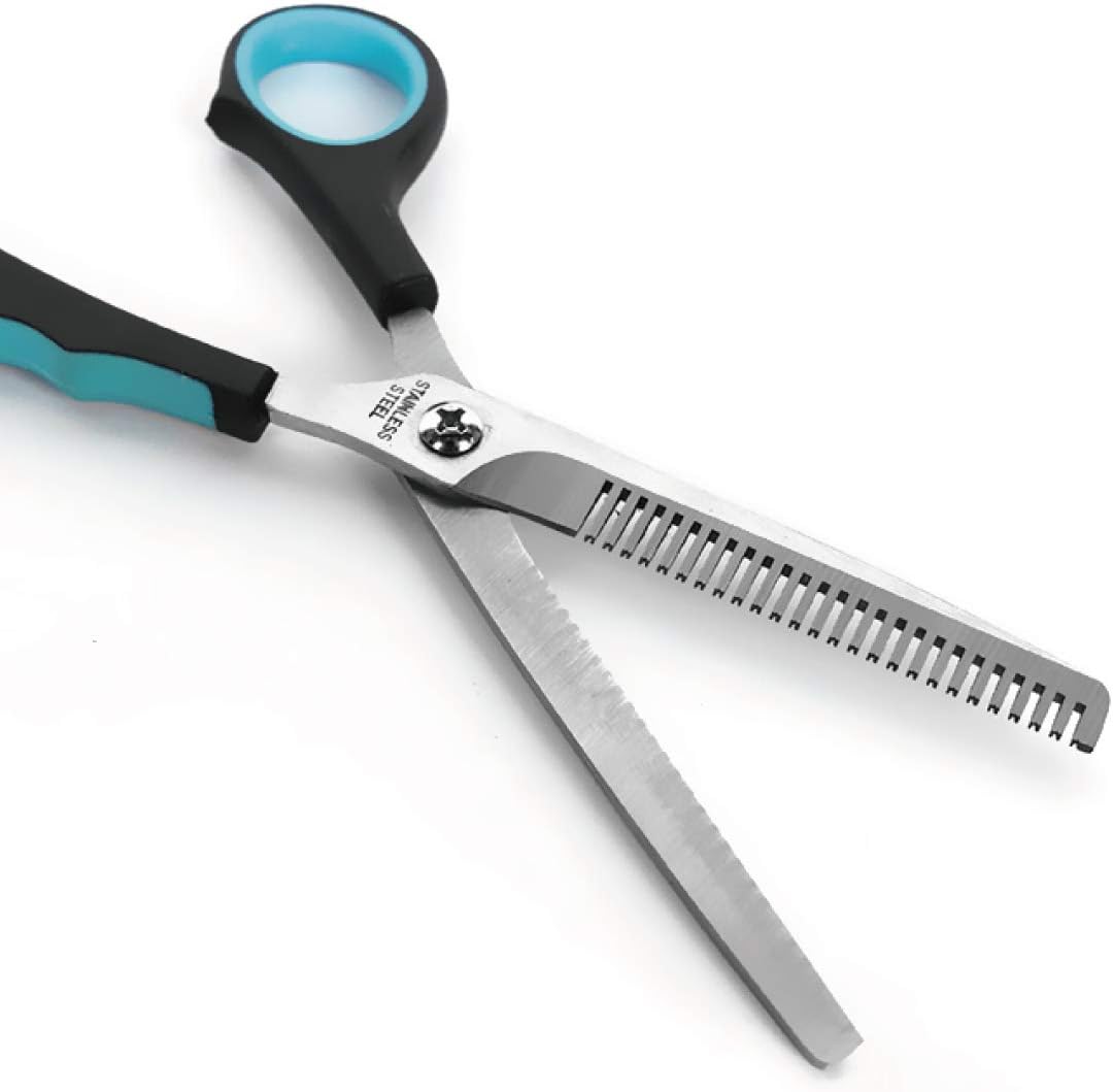 Claw Claws 7 inch Thinning Scissors with 26-Teeth Stainless Steel Blades and Wave Style Handle for Small and Medium Dog and Cat Finishing and Shaping Shears Tool for Pet