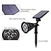 Solar Spotlights, Roleadro 2-in-1 Watwerproof 4 LED Adjustable Wall / Landscape Solar Lights Outdoor Wireless Security Lighting Auto On/Off for Patio Yard Garden Lawn (2 Pack)
