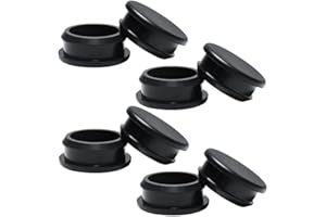EASYEAH 8 PCS Silicone Rubber Plugs for Round Holes -1-5/16"(32.6mm) Black Snap in Locking Hole Plugs, Tube End Cap Cover, Soft Rubber Stopper for Bottles Kitchen & Industrial, Waterproof Sealing Plugs