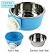 Joyoldelf Dog Bowl Feeder Pet Puppy Food Water Bowl, 2-in-1 Plastic Bowl & Stainless Steel Bowl, Mountable Cat/Rabbit/Bird/Hamster/Shitzu/Ferret Food Basin Dish Perfect for Crates
