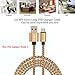 Galaxy S7 Charger,Pack-3 6ft 2m Extra Long Braided Fiber Universal Micro USB Charger Cord Android Phone Charging Cable for Samsung Galaxy S7 S6 Edge C5 LG G4 HTC M9 Moto X (Gold)