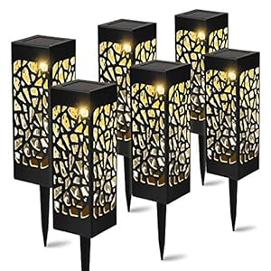 YAOBLUESEA 6 stuks solarlampen voor in de tuin of buiten, waterdicht IP55, 600 mAh batterij, decoratieve zonnelamp…