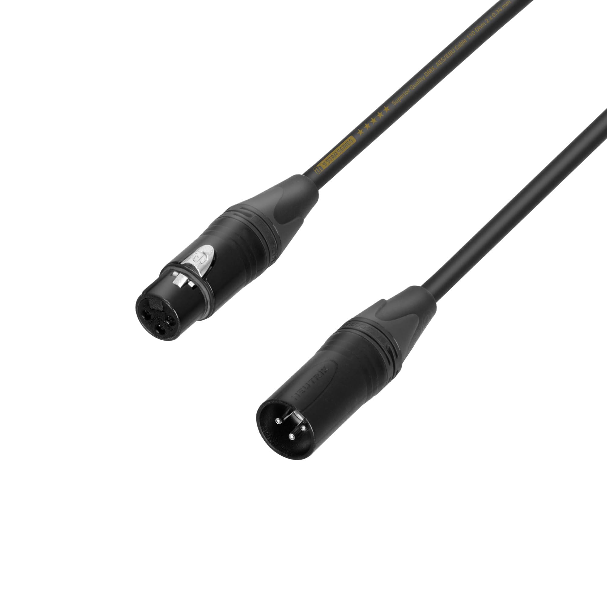 Adam Hall Cables 5 STAR DMF 1000 - DMX Cable Neutrik® 3-pole XLR female to 3-pole XLR male | 10 m