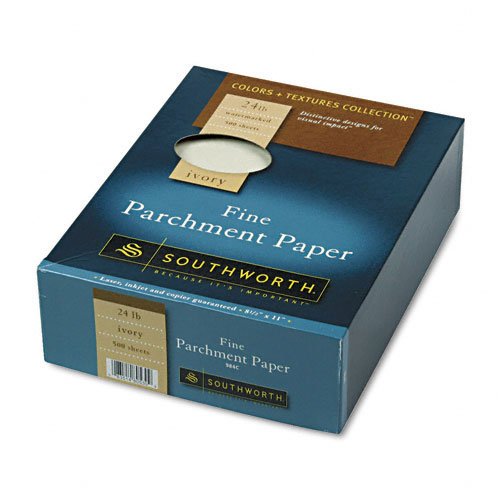 Southworth : Colors + Textures Fine Parchment Paper, Ivory, 24lb, Letter, 500 per Box -:- Sold as 2 Packs of - 1 - / - Total of 2 Each