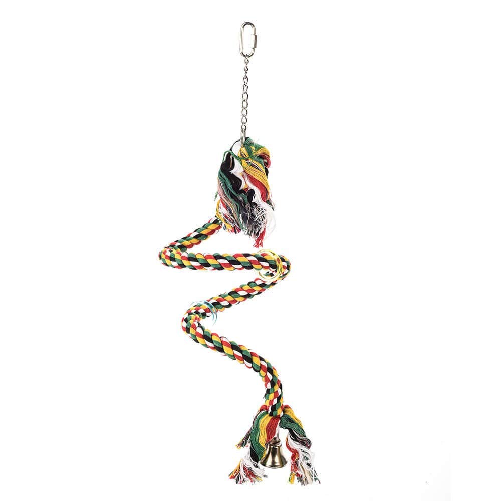 Boing - Boing - Cotton Spiral Parrot Toy & Perch for Bird Cages and Playstands - Small — image 1