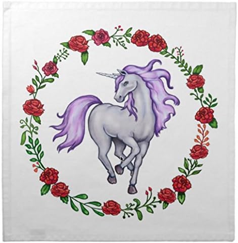 Lavender-Maned Silvery Unicorn Cotton Tarot Cloth by Kyle MacDuggall