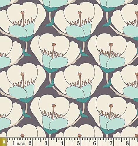 Nesting Blooms Cool Winged Bonnie Christine Art Gallery Fabric Navy Flowers Blue (Half yard)