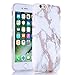 BAISRKE iPhone 6/6s 4.7 inch Case, Marble Design, Color-Changing, White, TPU Silicone Rubber Bumper Case
