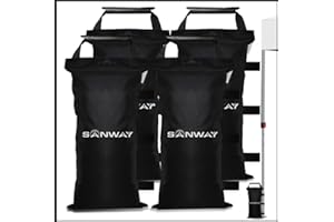 SANWAY 120 LBS (Unfilled) Sand Bags for Canopy Weights, Windproof-Portable and Durable to Secure Tents, Canopies, and Umbrellas-Black