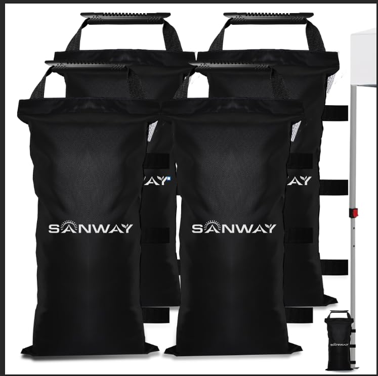 Photo 1 of 1 bag SANWAY 120 LBS (Unfilled) Sand Bags for Canopy Weights, Windproof-Portable and Durable to Secure Tents, Canopies, and Umbrellas-Black