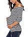 AnnAnn Womens Maternity Tunic Tops Off Shoulder 3/4 Sleeve Classic Side Ruched...