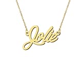 Aoloshow 18k Gold Plated Jolie Name Necklace Womens