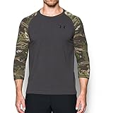 Under Armour Men's Armour Ridge Reaper 3/4 sleeve T-Shirt,Carbon Heather /Black, X-Large