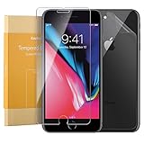 iPhone 8 Plus Protector Front And Back, EasyAcc Anti-Scratch High Definition Clear Protector Shield - 9H Hardness Front Tempered Glass and PET Soft Back Film For iPhone 8 Plus/ iPhone 7 Plus Jet Black