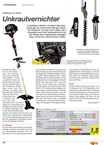 BRAST Benzin Multitool 3.0 PS 5 in1 Motorsense Heckenschere Hochentaster Rasentrimmer Astsäge Freischneider 52cm³ TÜV… – Bild 8