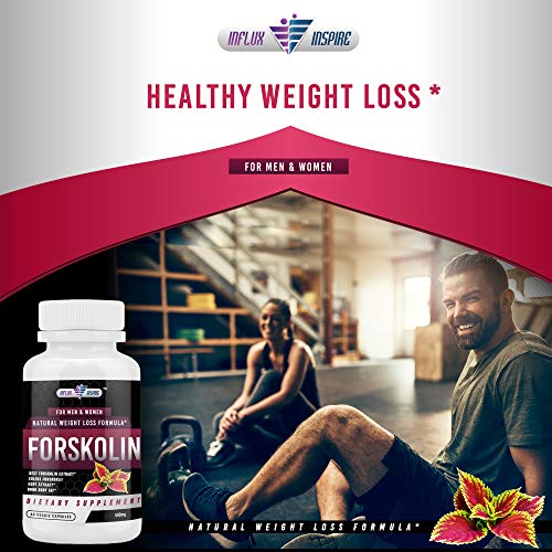 Forskolin Extract - 500mg - Promotes Weight Loss for Men and Women - Diet Pills - Burn Body Fat - Appetite Suppressant, Carb Blocker and Metabolism Booster - 60 Veggie Capsules