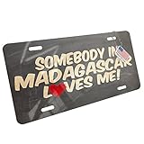 Metal License Plate Somebody in Madagascar Loves