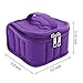 Mavogel Essential Oil Carrying Case with Handle and Two Zippers Holds 16 Bottles(5ml-15ml) for Essential Oil, Essential Oils Opener, Bottle Stickers, Metal Funnel and Dropper Included(Purple)