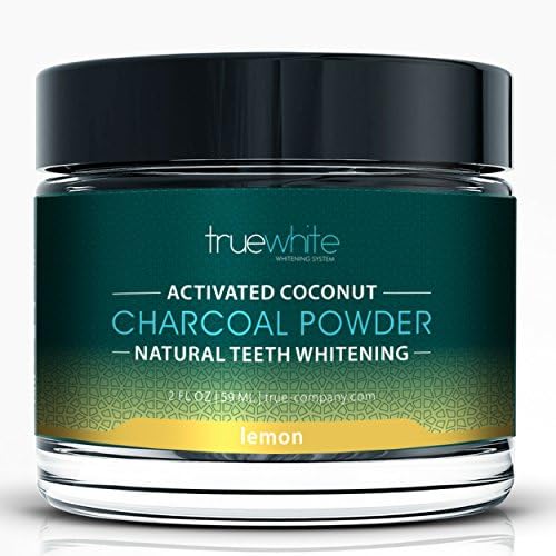 Teeth Whitening Natural Activated Charcoal Powder by truewhite - Lemon Flavored - Perfect Teeth Whitener with Pure Charcoal Powder with Coconut - 02 FL Oz (Lemon, 1 Pack)
