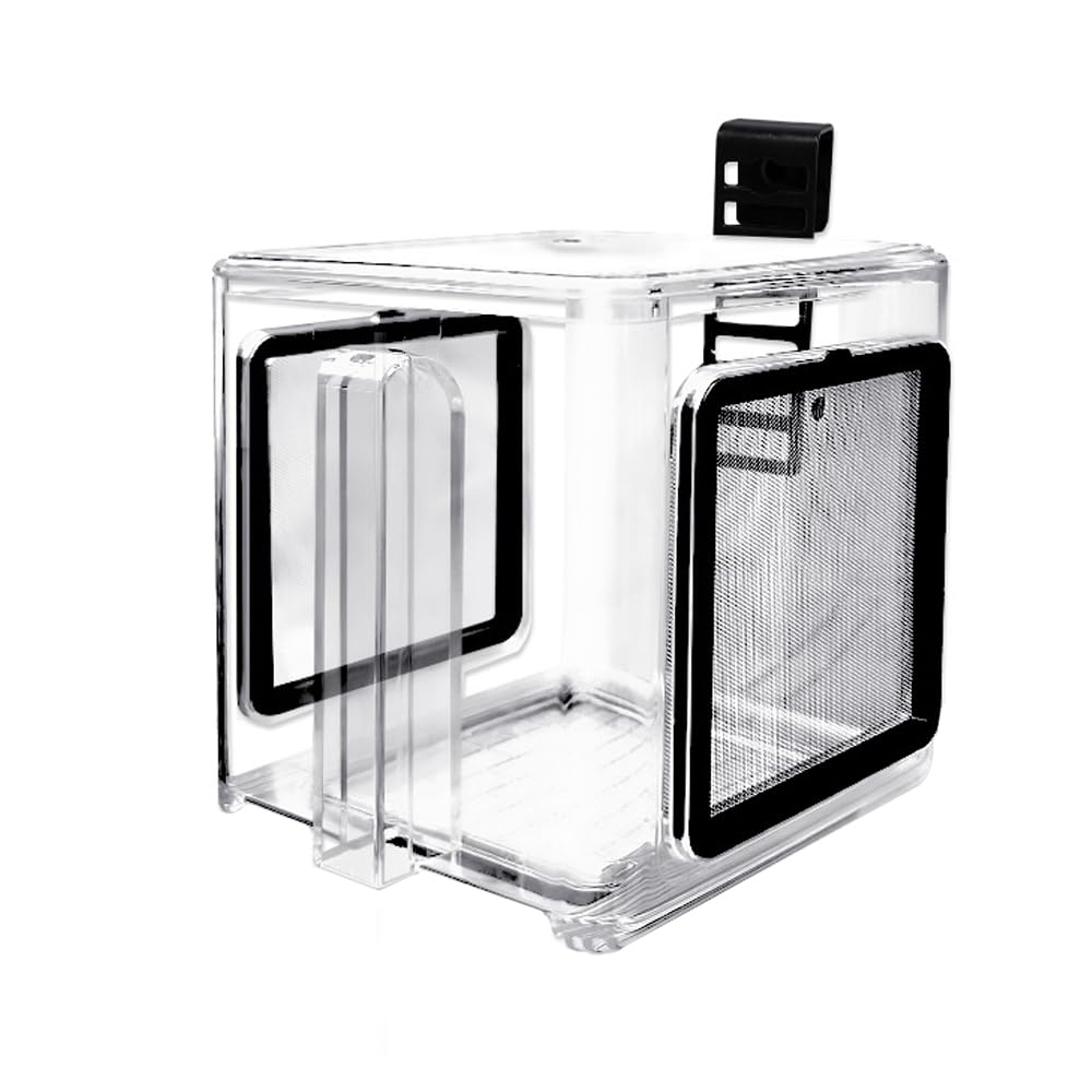Hsthe Sea Fish Breeding Box, Transparent Acrylic, Removable Mesh Cover, Ideal for Fry, Shrimp, Clown Fish