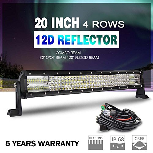 【The New】Led Light Bar 12D CREE 20"+Wiring Harness Super bright Flood Spot Combo Work Light Driving Lights Fog Lamp Waterproof for Off-road Vehicle, ATV, SUV, UTV,9643D-468W, Colight - Thumbnail 7