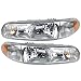 Brock Replacement Driver and Passenger Set Headlights Compatible with 1997-2005 Century 19244639 19244638
