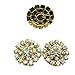 HABIBEE 10pcs/pack 20mm Gold Pearl Alloy Button Rhinestone Flower Embellishment DIY Hair Accessories No Hole for Sewing (1)