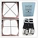Nyche Designs Crisscross Adjustable Bed Sheet Straps Suspenders Model W1 (Set of 2, Black)