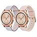 V-MORO Leather Band Compatible with Galaxy Watch 42mm Bands Women 20mm Soft Strap with Stainless Steel Rose Gold Buckle Bracelet for Samsung Galaxy Watch 42mm R810/Gear Sport R600 Smartwatch Gray Pink