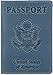 Shvigel US Leather Passport Book Cover - Thin American Travel Passport Holder - Premium International USA Passport Protector Case for Women Men (Light Blue Vintage)