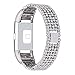 bayite Metal Bands Compatible Fitbit Charge 2, Replacement Bracelet Adjustable Women，Silver