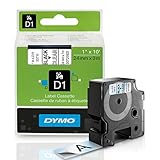 DYMO Standard D1 Labeling Tape for LabelManager Label Makers, Black print on Clear tape, 1'' W x 23' L, 1 cartridge (53710), Packaging may vary