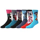 Zmart Men's Art Collection Casual Crew Trousers Socks Gift Box 6-PACK US 10-13,6-Pack-Large,Socks 10-13