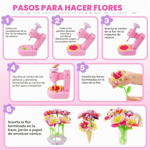 ASTGMI Flower Girls Craft Kit, DIY Flower Press Toys, Toys Gifts Birthday Kids School for 4 5 6 7 8 9 10 Years, Mother's Day Gift, Gift for Girls Christmas