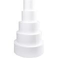 Oasis Supply 5 Piece Round EPS Foam Fake Cake Set / Dummy Cake Set - 5" High by 6" 8" 10" 12" 14" -- Stack up to 5 Tiers