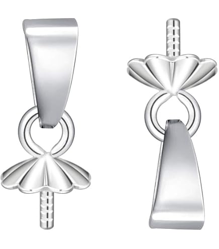 10 Sterling Silver Eye Pin Pearl Cup Pendant Charm Connector Bails | 925 Silver #97328
