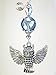 Harry Potter Large Open Wing Owl & Faceted Twilight Blue Glass Ceiling Fan Pull Chain