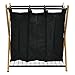Oceanstar XBS1484 Bamboo 3-Bag Laundry Sorter Black, 29.75 in. H x 19.10 in. W x 27 in.