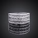 NYKKOLA Fashion 925 Silver Beautiful Jewelry Cubic Zirconia Crystal Engagement Wedding Ring Band(O)