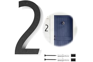 Ukontagood 12 Inch Modern Floating House Numbers for Outside, Stainless Steel Large Metal House Numbers for Outdoors, Black Home Address Numbers Metal Mailbox Numbers