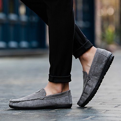 Men's Driving Shoes Slip-on Loafers Casual and Comfortable Solid Bean Shoes Flat Boat Shoes - Thumbnail 7