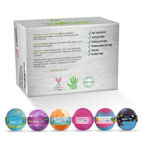 Kids Bath Bombs Gift Set with Surprise Toys Inside (6 Count x 5oz) Fun Assorted Colored XL Bath Fizz - //coolthings.us