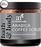 ArtNaturals Arabica Coffee Body Scrub (20 Oz / 567g) - Exfoliating Facial Treatment for Varicose Veins, Cellulite, Stretch Marks Spider Vein - Deep Skin, Butt, legs and Face Sugar Exfoliator with Caffeine