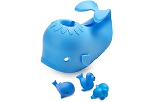 Mandoo Faucet Cover Bathtub Baby, Bath Spout Cover for Baby, Bath Faucet Cover for Kids, Tub Spout Cover Bathtub Faucet Cover Kids Safety, Protection Baby Universal Bath Silicone Toys Whale Blue