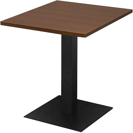 Amazon カフェテーブル 業務用 600 700 H700 角ベース ブラック スチール脚 木目 ダークブラウン アイアン脚 飲食店 ダイニング テーブル オンライン通販