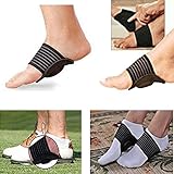 FENGDA Arch Support Wrap Flatfoot Orthotics with Elastic Bandage & Massage Pad (1 Pair) Black