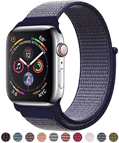 Tces Sport Wristbands Compatible with Apple Watch Band 38mm 42mm 40mm 44mm, Soft Lightweight Breathable Woven Nylon Sport Loop Replacement Strap Compatible with Apple Watch Series 4 3 2 1