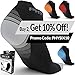 Compression Running Socks Men & Women - Best Low Cut No Show Athletic Socks for Stamina Circulation & Recovery - Durable Ankle Socks for Runners, Plantar Fasciitis & Cycling - 2 PAIR GRY WHT S/M